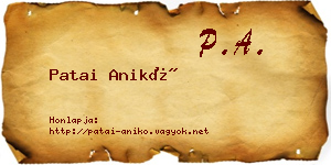 Patai Anikó névjegykártya